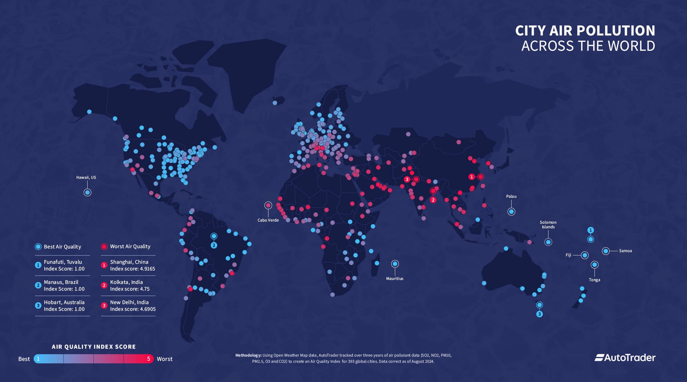 Clean air cities across the world