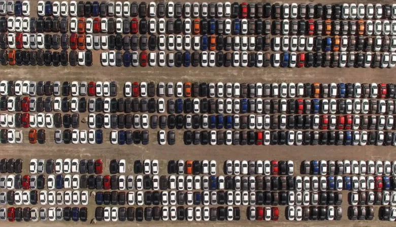 Cars in a car park