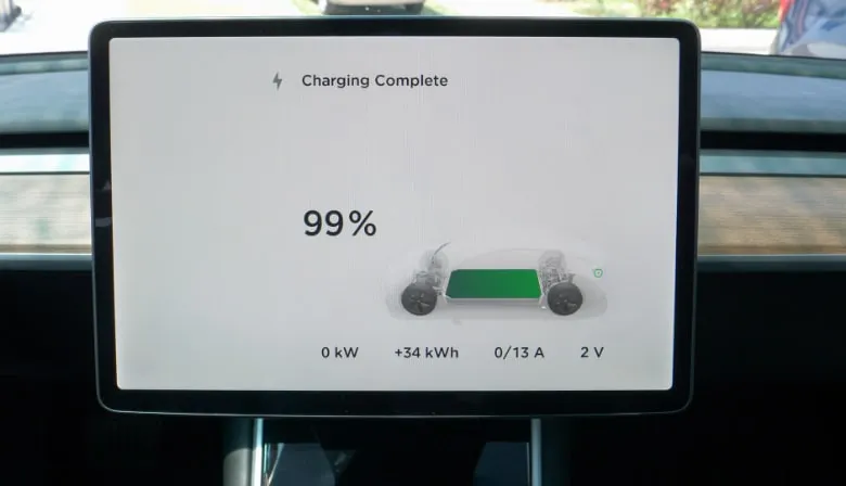 Electric car charging status