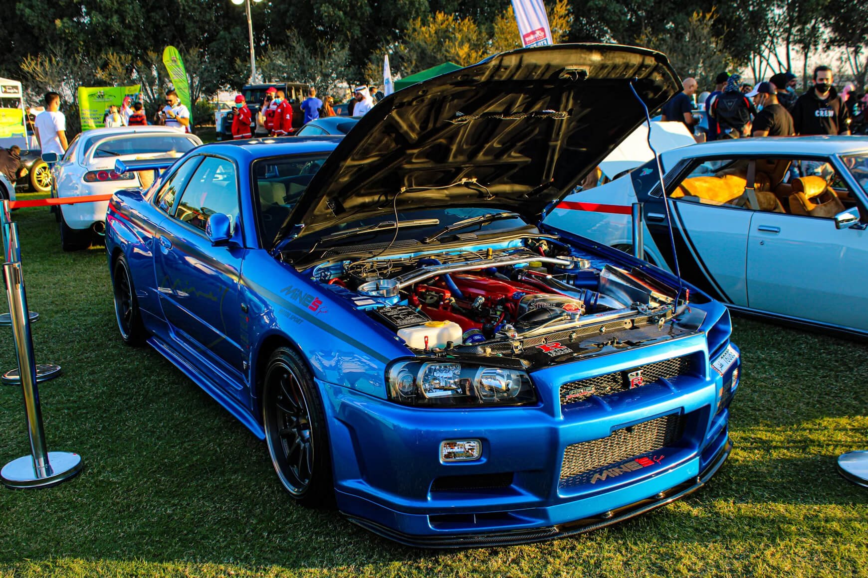 Modified car engine bay