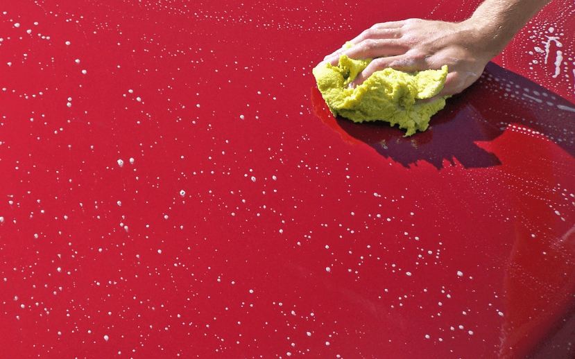 Wash red car