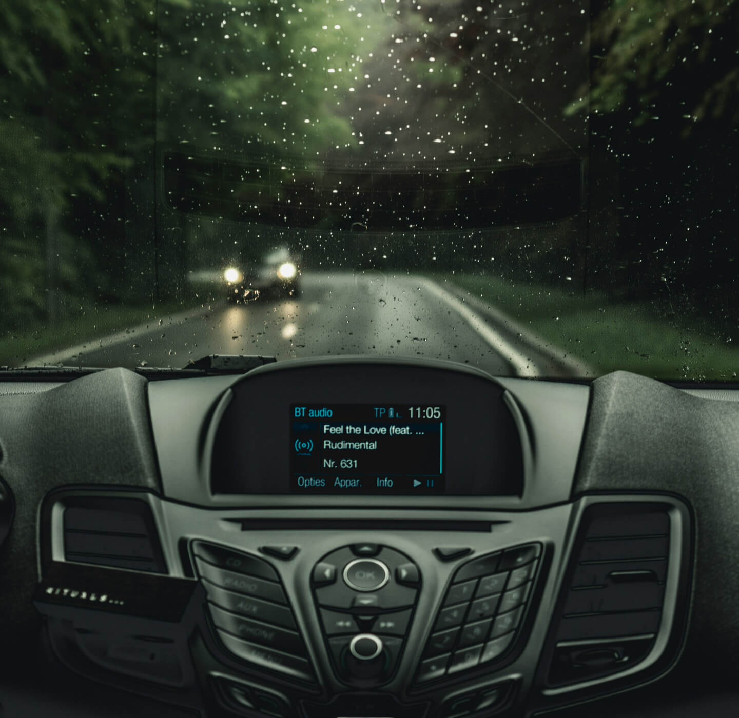 Car radio on while driving