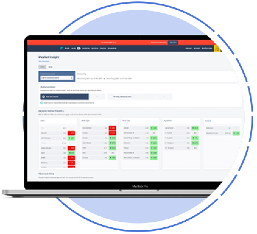 Market Insight A screenshot of the Market Insight platform on Autotrader