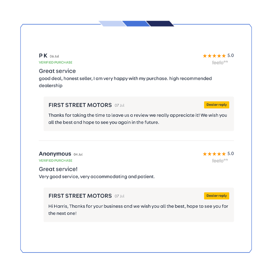 Comments and replies on the Autotrader platform Comments and replies on the Autotrader platform